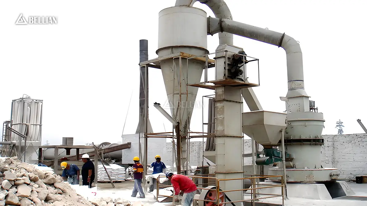 Single HGM130 grinding mill close shot inside our manufacturing workshop before delivery to Vietnam