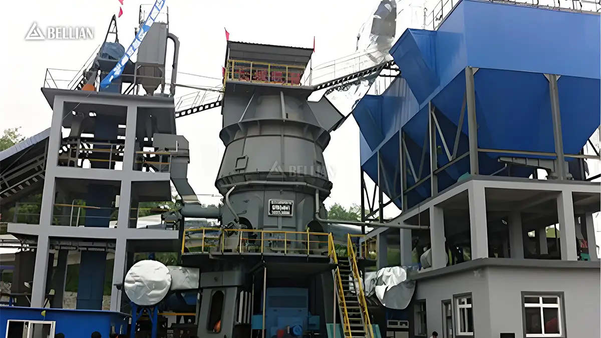 Top structure and operation platform of vertical roller mill installed in Saudi Arabia grinding station