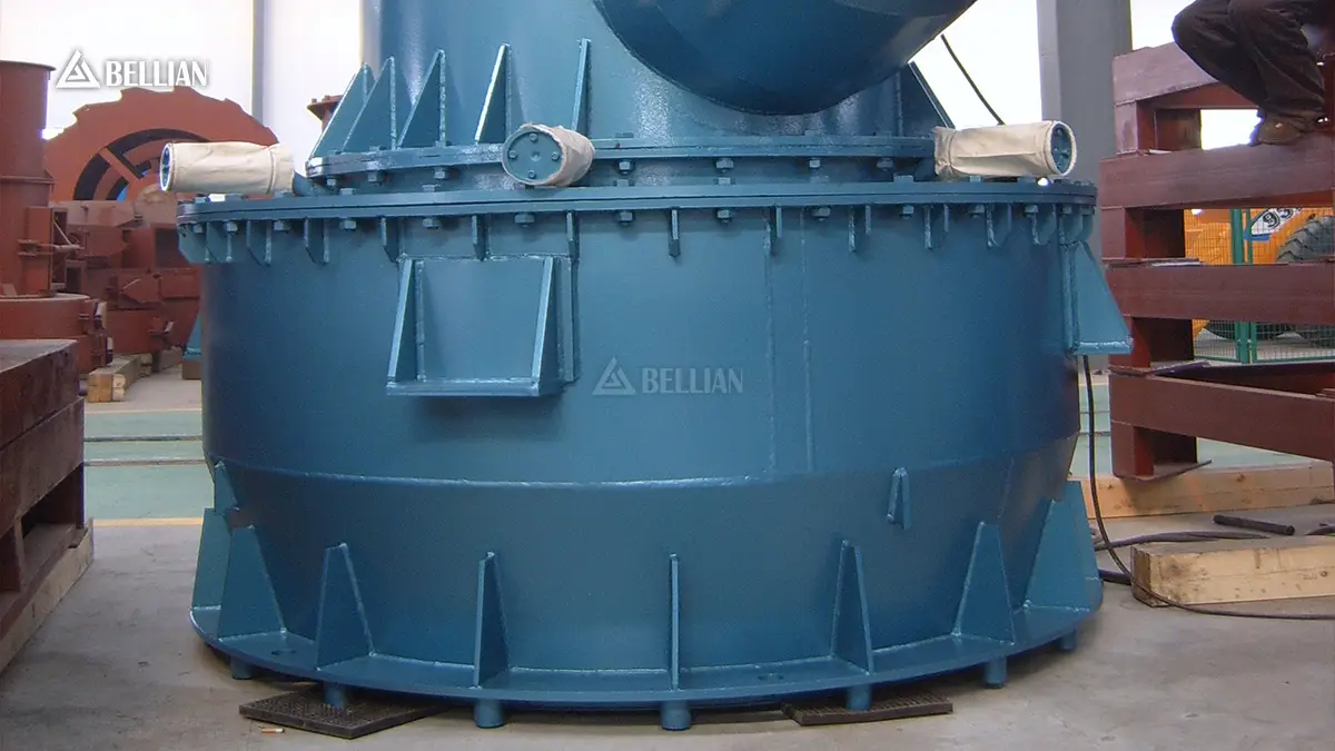 Grinding mill base assembly inspected in factory workshop before delivery to Kenya barite project