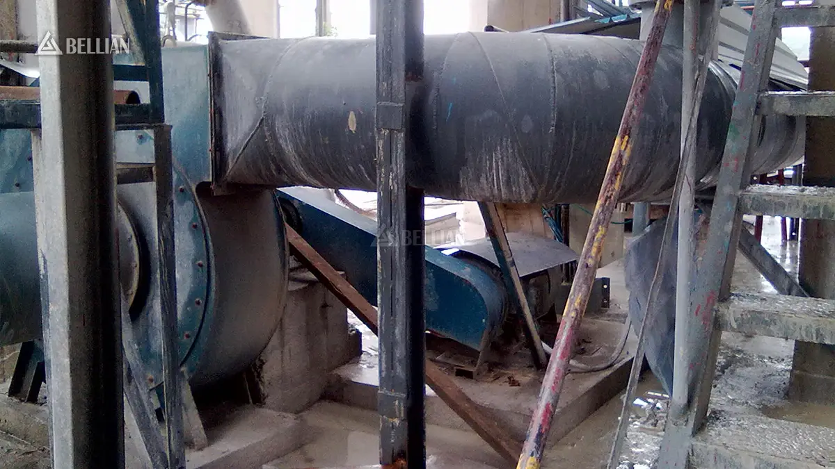 Finished powder silo and external pipeline of South Africa limestone grinding plant